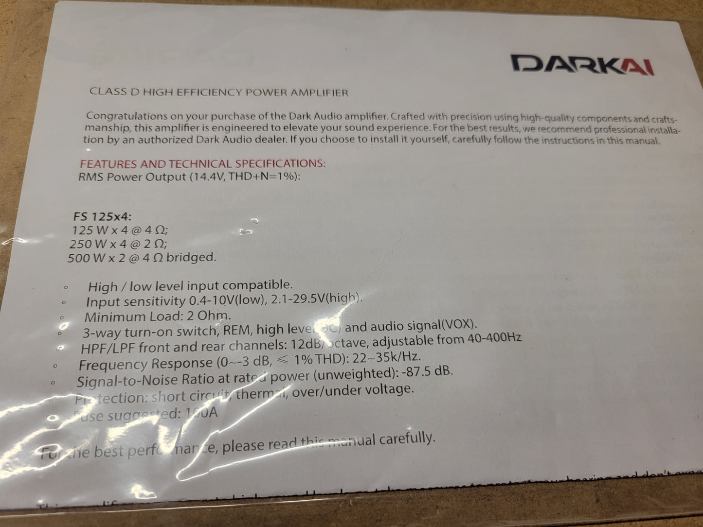 Darkai  125x4 Amplifier